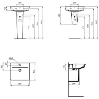 Ideal standard Connect Air Cube Air Cube Air Washbasin 500mm E0301 (450 mm, 500 mm)
