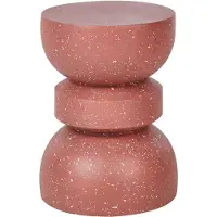 Beliani Table basse en forme de sablier rouge avec effet terrazzo pour salon chambre à coucher