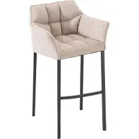 CLP Tabouret de bar Damaso B tissu avec piètement 4 pieds