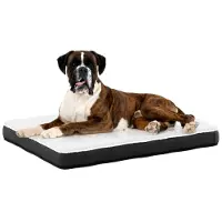 Avalo Coussin pour chien orthopédique XL - 112x81 cm - Housse lavable / Mousse à mémoire de forme / Antidérapant - Panier pour chien orthopédique