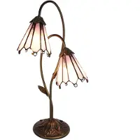 Clayre & Eef Lampe de table Tiffany 61 cm Marron Rose Polyrésine
