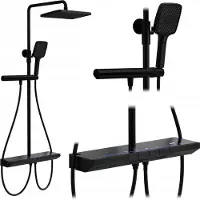 REA Kit De Douche Avec Thermostat Pedro Black
