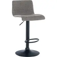 CLP Tabouret de bar Branford, réglable en hauteur et pivotant à 360°, couleur gris clair, revêtement en tissu