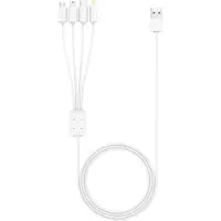 XLayer Câble Octopus 4-en-1, câble de recharge multi-USB, 1,5 m, blanc