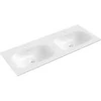 Mexen Vela lavabo encastré double 121 x 46,5 cm, blanc brillant - 25231200D
