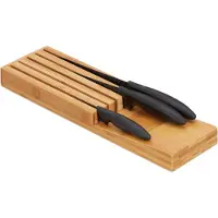 Relaxdays Organisateur de couteaux en bambou RD8871, 39 cm
