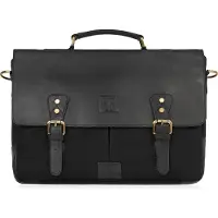 Paolo Peruzzi Sac de travail pour homme Tache en cuir véritable style vintage Nouveau grand noir