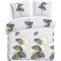 Darymex Parure de lit en flanelle, épaisse et chaude, 180 x 200, 31510-1 Feuilles de ginkgo