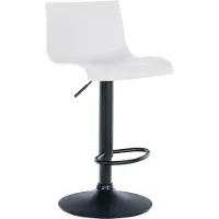CLP Tabouret de bar Branford, réglable en hauteur et pivotant à 360°, blanc, en plastique