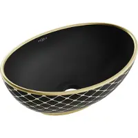 Mexen Lavabo Elza sur panneau 40 x 33 cm, décor noir mat/doré (21014029)