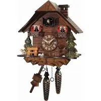 Engstler - 433_QM - Coucou - Quartz - Noyer - avec musique - 25,5 cm