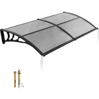 Vevor Auvent de Porte d'Entrée 96,5x198,7 cm Marquise de Porte d'Extérieur Polycarbonate pour Fenêtres de Porches Balcons
