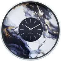 Nextime - 3539ZI - Horloge Murale - 48cm - argent - Marble Duo
