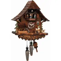 Engstler - 492_QMT - Coucou - Quartz - Noyer - avec musique avec couple de danse - 35 cm