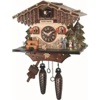 Engstler - 4023_Q - Coucou - Quartz - Noyer - 22 cm