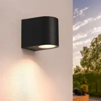 LEDVION Applique murale noir 3W blanc chaud GU10 IP54 non dimmable ronde