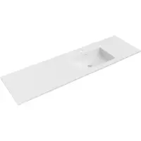 Mexen Otis lavabo encastré à droite 161 x 46,5 cm, blanc mat - 25181601P