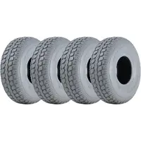 Wanda Tyre 330x100 Mobility Scooter Tyres Grey Block Pneumatic Non Marking 400-5 (Set of 4)
