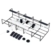B2X Organisateur de câbles en métal noir avec kit de montage