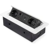 Emuca Multiconnecteur Atom 26 A+C pour bureau- Peint en blanc- Acier et Plastique et Zamak