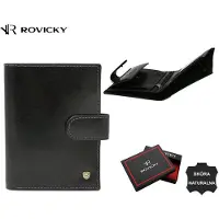 Rovicky Grand portefeuille à fermoir en cuir pour homme -