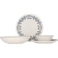 RINART Service de table (Large) - Valeria - 24 pièces - 6 personnes - Porcelaine