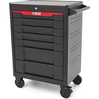 HBM Chariot à outils 7 tiroirs, 68 cm, noir
