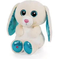 Nici Peluche GLUBSCHIS Lapin Wolli-Dot 45 cm - blanc - Peluche en peluche douce, adorable animal en peluche à câliner et avec lequel jouer, pour enfants et adultes, excellente idée cadeau | 62716