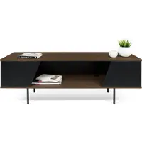 Temahome Dixie table TV 51 x140x40 placage noyer/noir/avec pieds métal noir