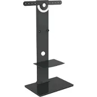 Vdd Meuble TV - Pied pour trépied TV - Bois avec verre - Réglable en hauteur jusqu'à 125 cm