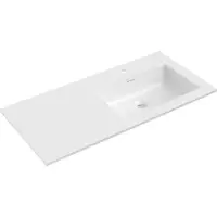 Mexen Otis lavabo, encastré dans le plan de travail, droite 101 x 46,5 cm, blanc brillant - 25181000P