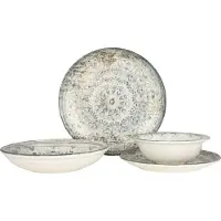 RINART Service de table (Medium) - Fade - 24 pièces - 6 personnes - Porcelaine