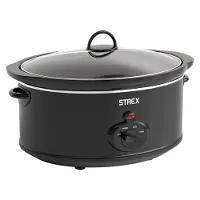 Strex Cuiseur lent 3.5L - Pot intérieur en céramique amovible - Fonction maintien au chaud - Cuiseur lent - Noir