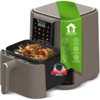 TurboTronic friteuse à air XL 6 l – AF250 – airfryer sans huile, 12 programmes, écran tactile, compatible lave-vaisselle, cuisson, gril et minuterie