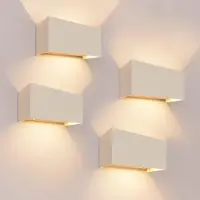 LEDVION lot de 4 applique murale LED beige 9,5W IP54 Up Down
