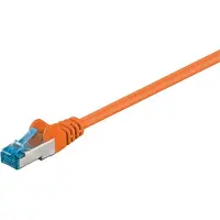 Goobay Câble patch CAT 6A, S/FTP (PiMF), orange, 3 m - conducteur en cuivre (CU), gaine sans halogène (LSZH)