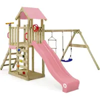 Wickey Tour de jeux MultiFlyer Light avec balançoire et toboggan, couleur rose clair