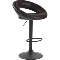 CLP Tabouret de bar Olinda - similicuir, structure noire - couleur marron