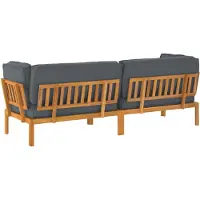 vidaXL Ensemble canapé avec coussins Uni 2 pièces Anthracite Bois massif Acacia