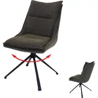 MCW Chaise de salle à manger -N71, chaise de cuisine, pivotante, tissu/textile (420g/m²) Öko-Tex
