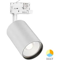 Braytron Projecteur LED triphasé sur rail 30W 3CCT 3000K-6000K blanc orientable et inclinable