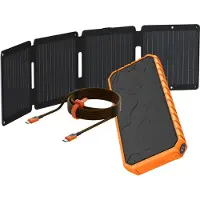 Xtorm SolarBooster 28W Panneau + Powerbank Rugged 35W 20.000 mAh + Câble Xtreme USB-C vers USB-C PD - 1,5 Mètre - Orange