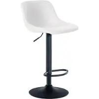 CLP Tabouret de bar Loft avec dossier et rotation à 360° | Couleur : blanc | Matériau : similicuir