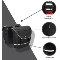 Beck SPRTV Lime - Sacoche de porte-bagages imperméable et indéchirable - Sacoche double pour vélo électrique et vélo avec arceaux pour un maintien sûr