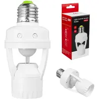 Macleans Douille de lampe E27 Capteur de mouvement Capteur crépusculaire Automatique 360° 60W