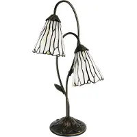 Clayre & Eef Lampe de table Tiffany 61 cm Marron Blanc Polyrésine