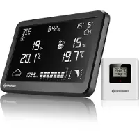 Bresser Weerstation - MeteoTemp TBH - Thermo -/ Hygrometer - Draadloos - Zwart, Station météo, Noir