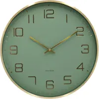Karlsson KA5973GR, Horloge numérique murale, ronde, verte, aluminium, pile