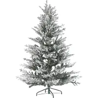 Beliani Arbre de Noël artificiel blanc synthétique 180 cm neige mat floqué mat branches suspendues vacances Noël