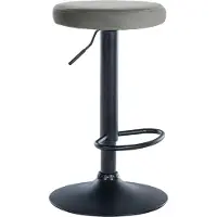 CLP Tabouret de bar Ponte - revêtement en velours, structure noire - Gris